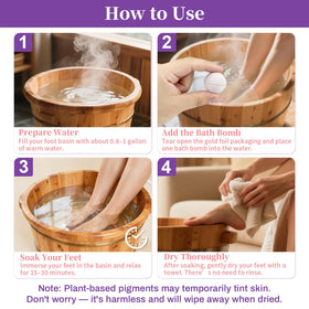 RAQEHO foot bath basin in use with fizzing bomb for soothing soak