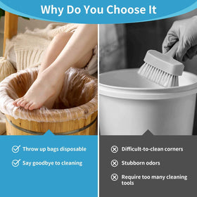 RAQEHO liner fitted inside foot bath preventing contact and residue