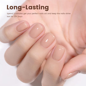 RARJSM on natural nails demonstrating cured finish benefit: long-lasting glossy manicure