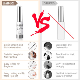 RARJSM before and after nails showing metallic liner enhancing design
