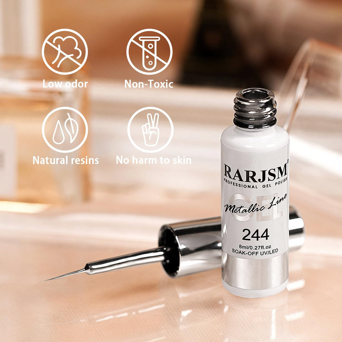RARJSM close-up of thin brush tip for precise lines and easier control