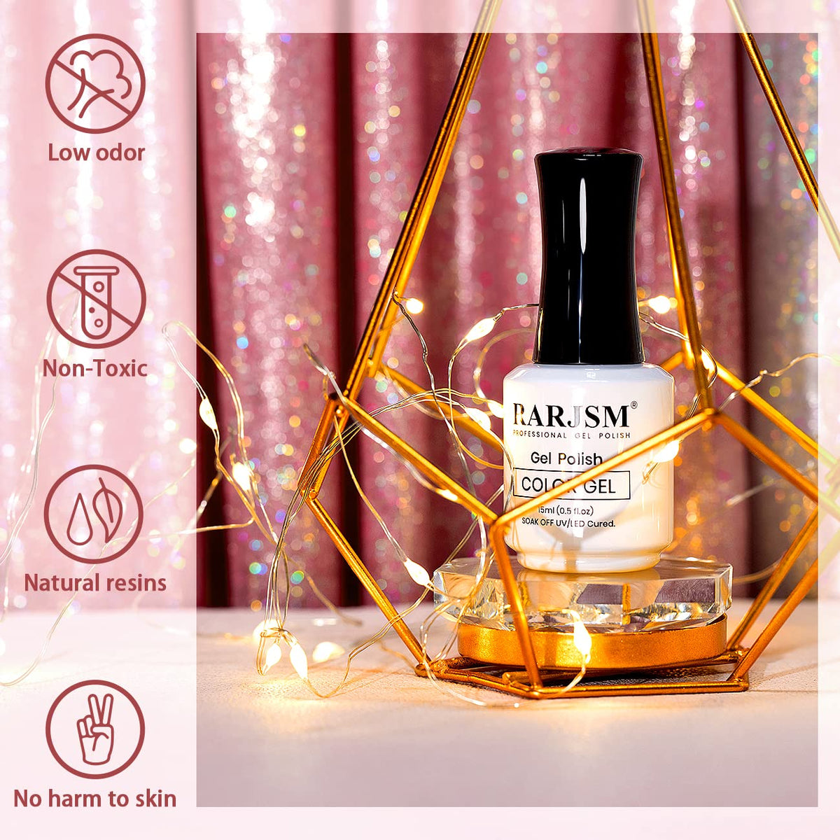 RARJSM cured nails on hand showcasing long-lasting shine and natural look