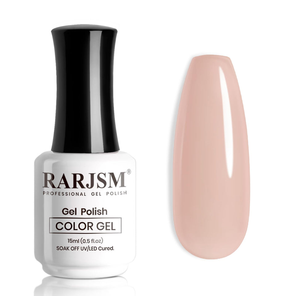 RARJSM bottle front view showing eggshell pink shade and neat label benefit: natural nude look