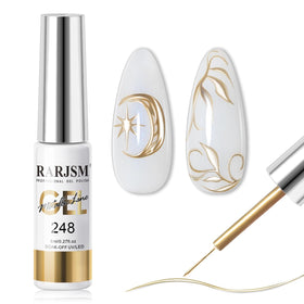 RARJSM front bottle showing metallic gel liner, precise application benefit