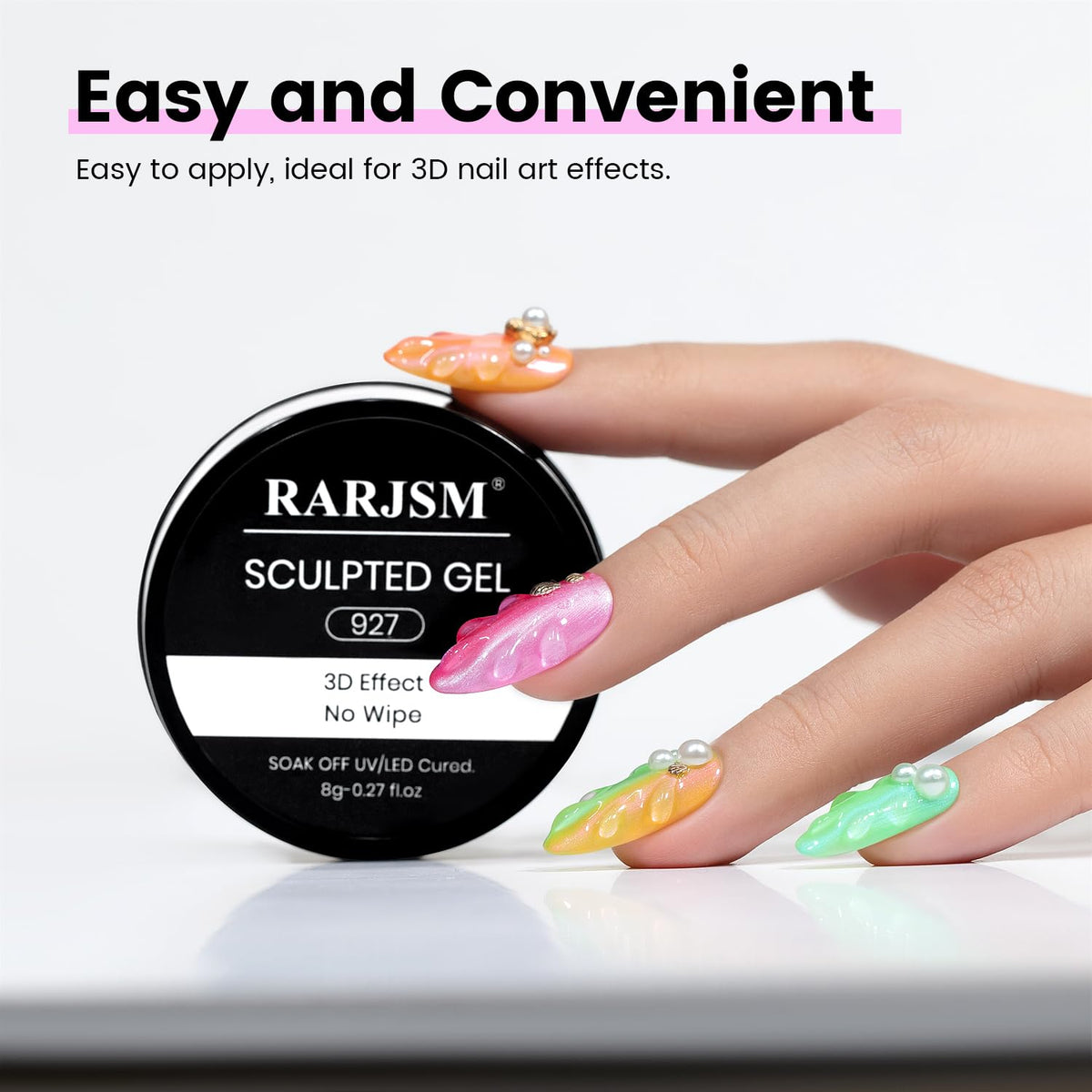 RARJSM gel texture close-up on brush showing smooth viscosity for precise lines