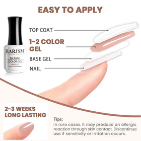 RARJSM nail art base swatch with glitter highlighting layering compatibility benefit