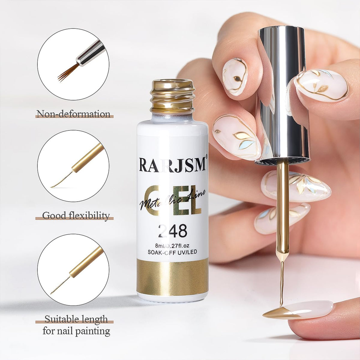 RARJSM nail art in use on salon hand, professional finish benefit