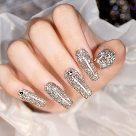 RARJSM single nail swatch nude brown showing shimmer and coverage