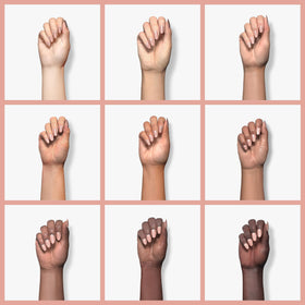RARJSM two hands French manicure demo illustrating soft nude tips and versatility