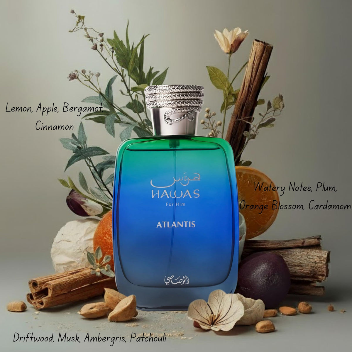 RASASI Hawas Atlantis mist spray closeup demonstrating easy application