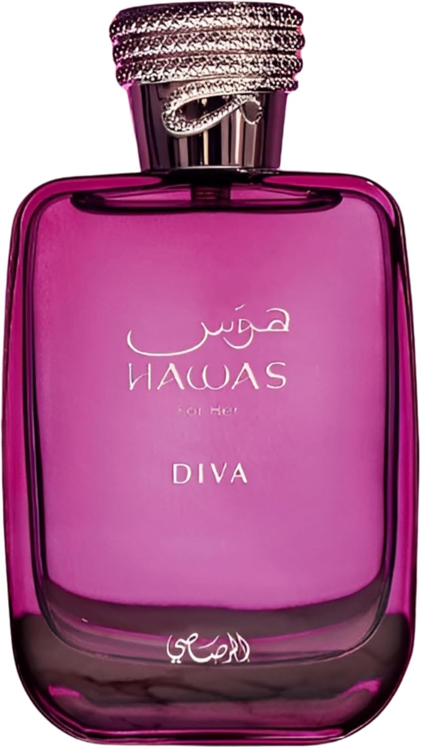 RASASI Hawas Diva front bottle showing elegant label and volume