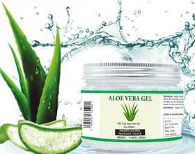 Raslok aloe gel worked through hair ends to moisturize and reduce frizz without weighing