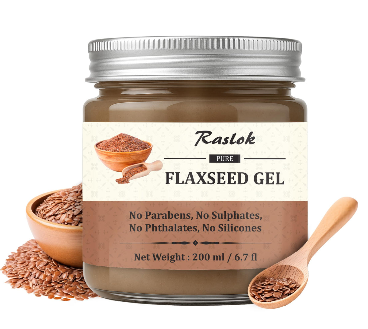 Raslok front packaging showing bottle and product benefit