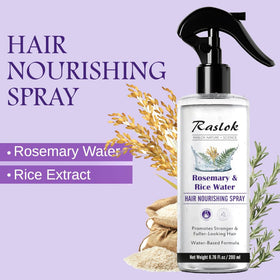 Raslok bottle held in hand over hair to show size and easy daily use benefit