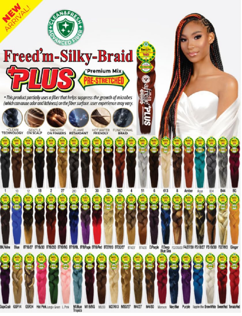 RastAfri Freed’m worn in neat box braids showing natural-looking movement