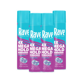 rave 4x mega front packaging showing product and unscented benefit