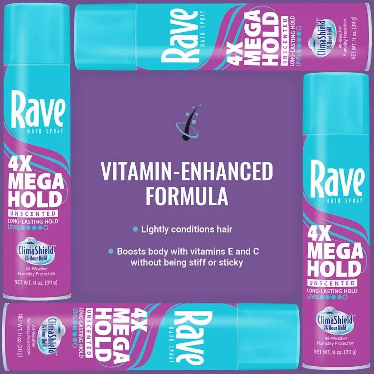 rave hairspray setting curls to resist humidity and frizz