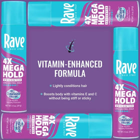 rave hairspray setting curls to resist humidity and frizz