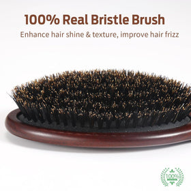 RAVEGO close-up of boar bristle texture improving smoothness and reducing frizz