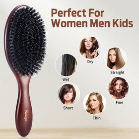 RAVEGO brush held in hand to show compact scale and travel-ready convenience