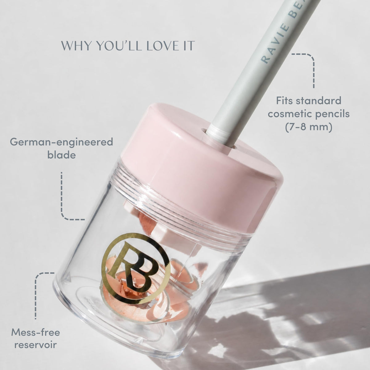 Ravie Beauty close-up of German blade delivering smooth, precise sharpening