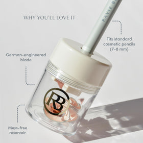 Ravie Beauty open shavings reservoir showing mess-free design