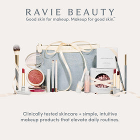 Ravie Beauty next to coin for scale, travel-friendly size benefit