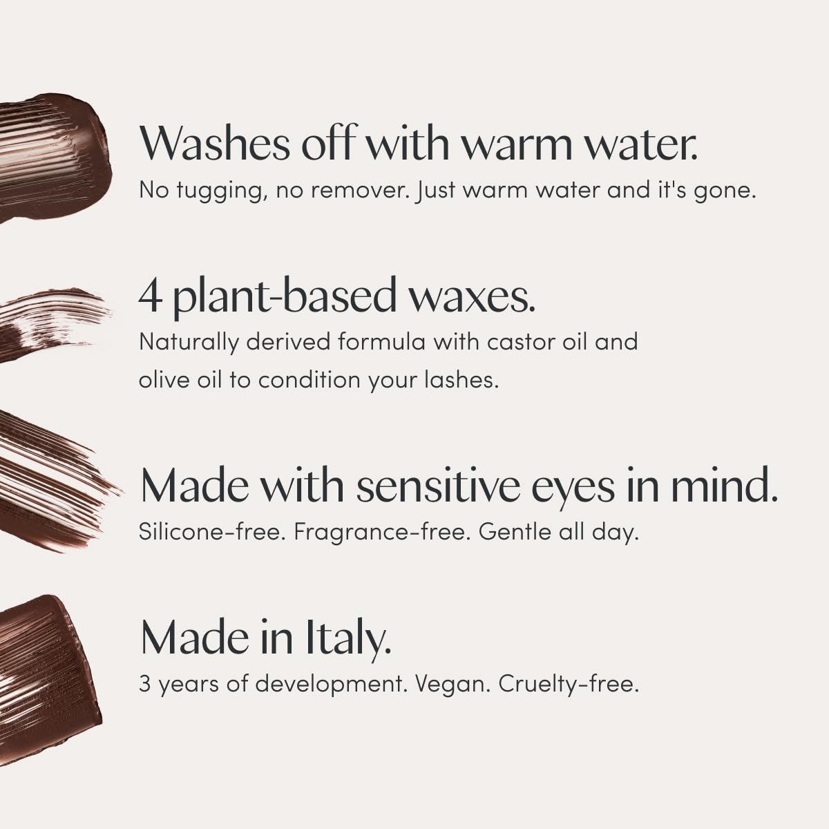 Ravie Beauty brown formula texture swirl highlighting smooth, buildable consistency