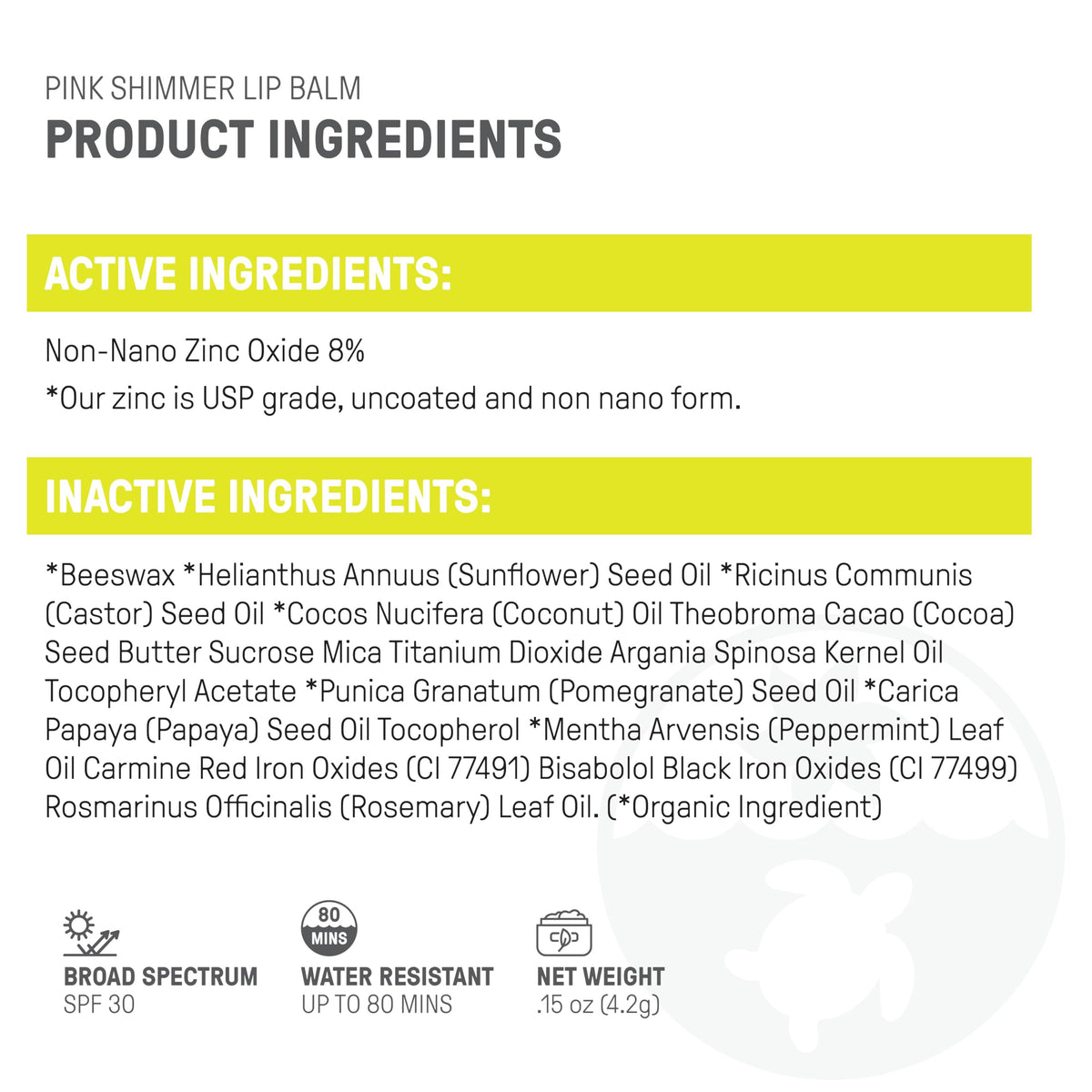 Raw Elements label and ingredients highlighting organic, reef-friendly formula