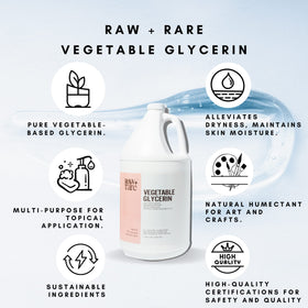 Raw Plus Rare glycerin viscosity drip demonstrating texture benefit: high purity consistency