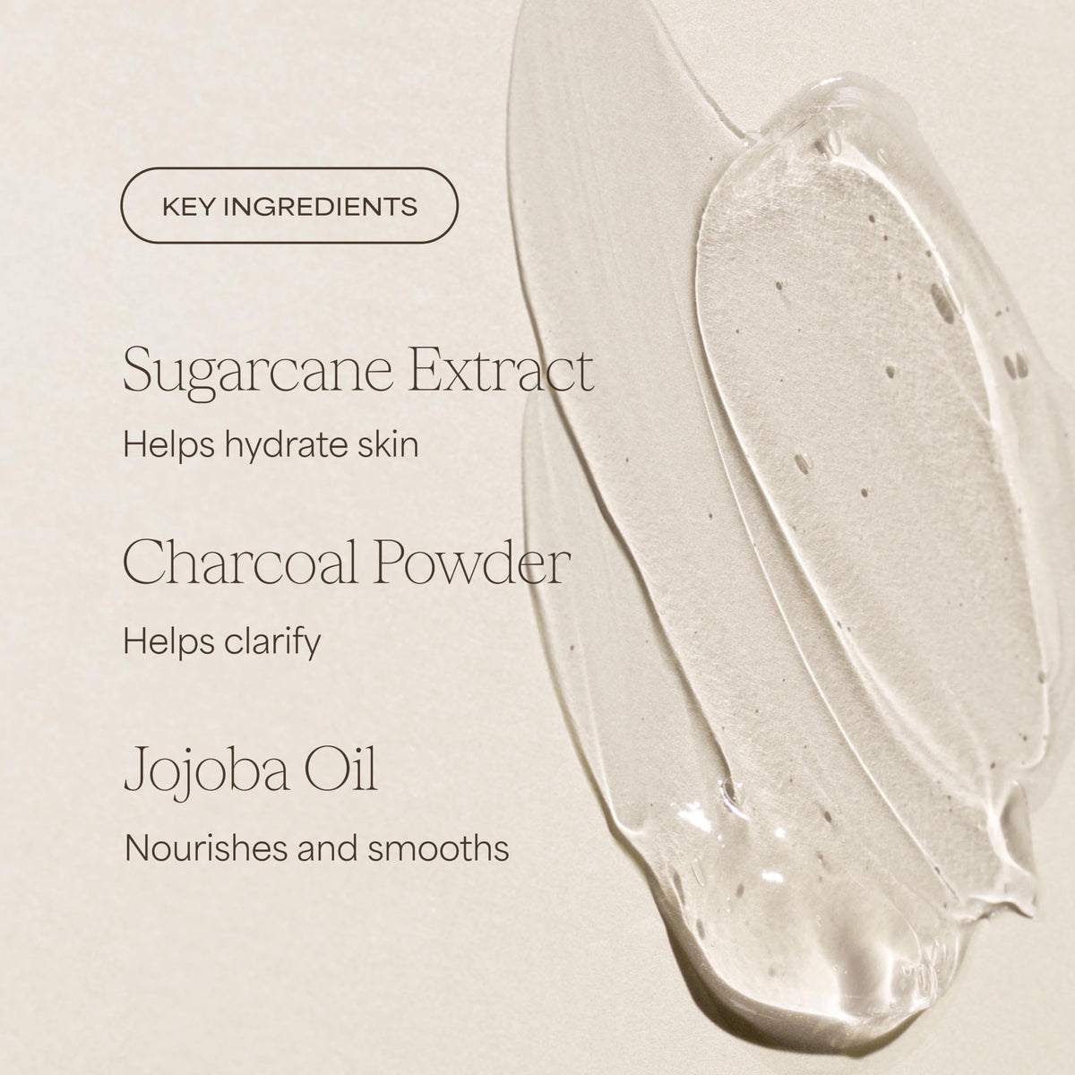 RAW SUGAR ingredients display with charcoal sugarcane bamboo for purification
