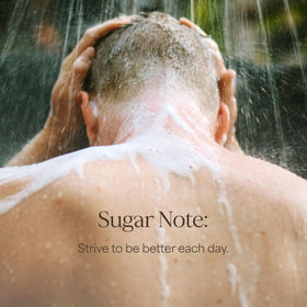 RAW SUGAR in-shower lifestyle scene showing refreshing and energizing use