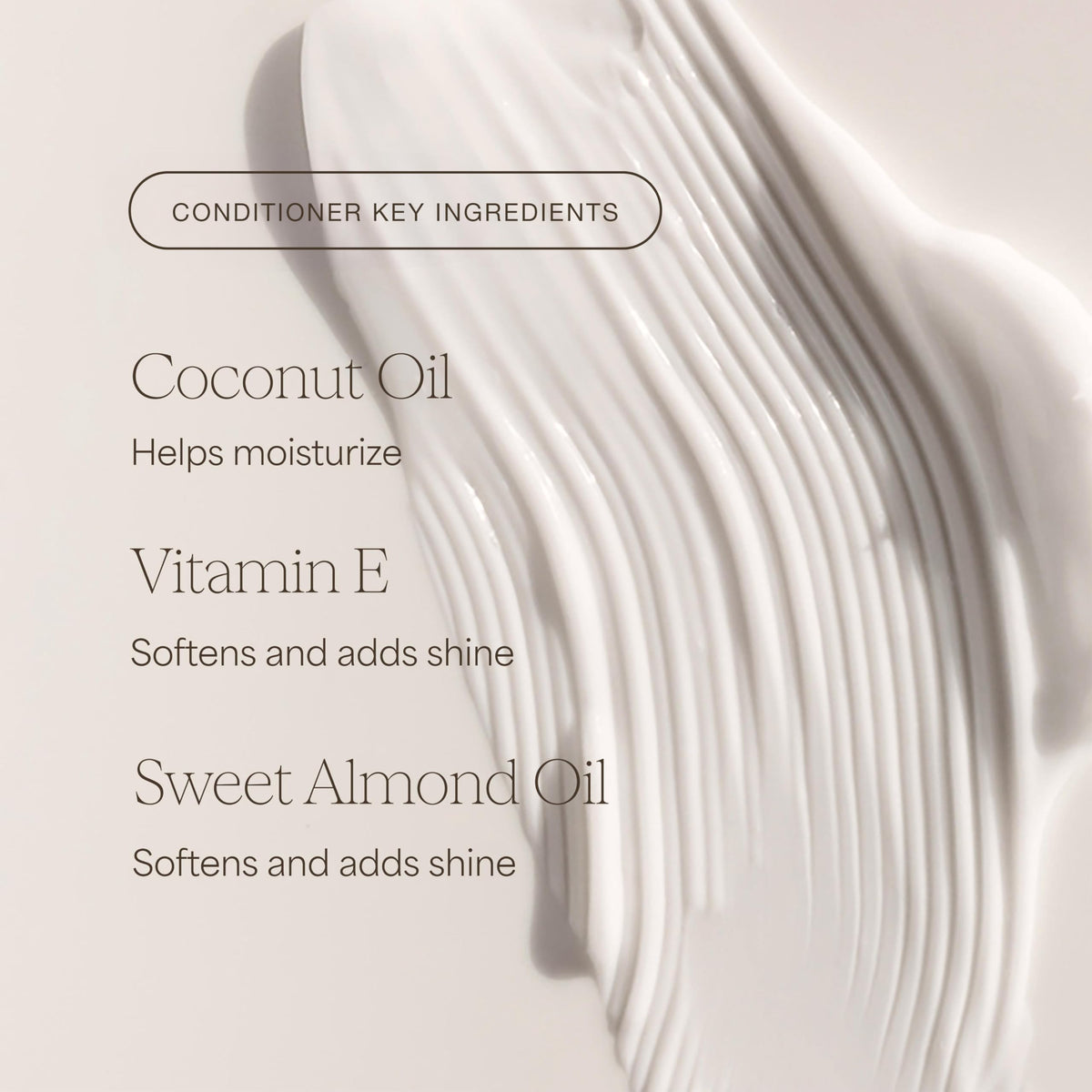 RAW SUGAR conditioner applied to wet hair demonstrating smoothing benefit