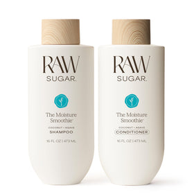 RAW SUGAR front packaging duo showing both bottles and label benefits