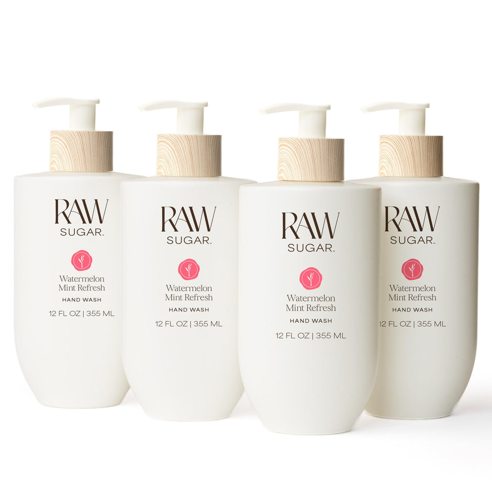 RAW SUGAR front packaging showing watermelon mint scent and benefits
