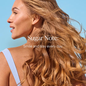RAW SUGAR ingredients display lychee sea salt jojoba to show natural texture support