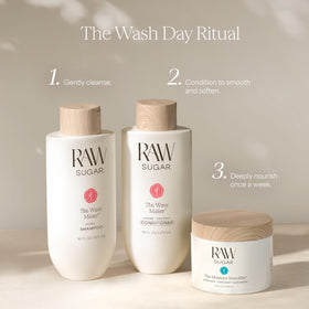 RAW SUGAR lifestyle shelf with duo conveying everyday styling and scent uplift
