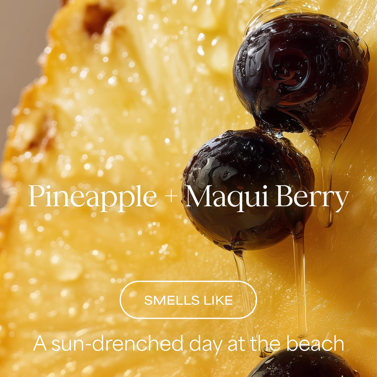 RAW SUGAR label close-up highlighting pineapple maqui berry scent and vegan claims for informed choice