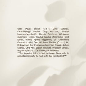 RAW SUGAR back label with ingredients and Kind To Biome certification visible