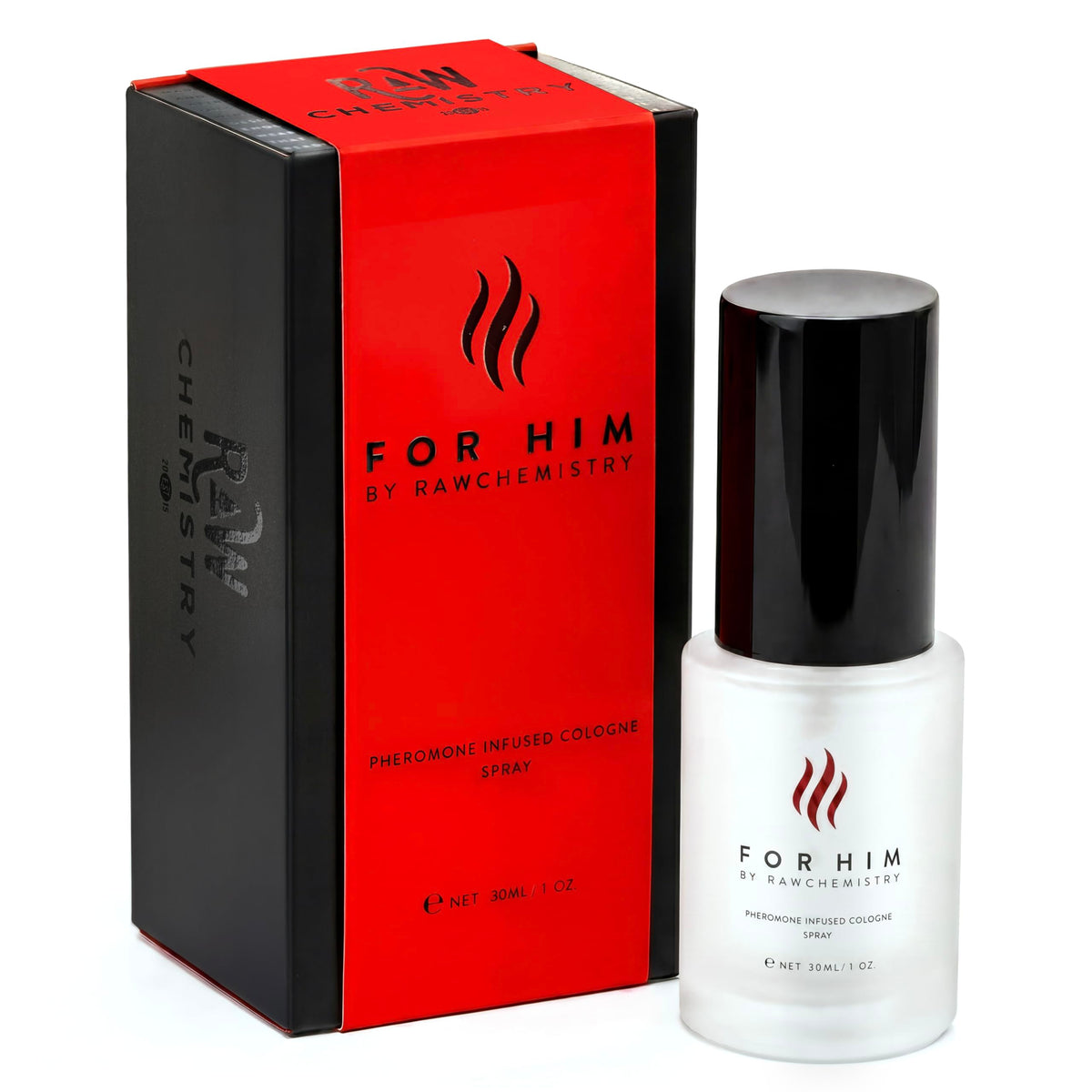 RawChemistry bottle front view showing bold design and premium finish for confident wear