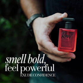 RawChemistry close-up of label highlighting alcohol-free, pheromone-infused formula