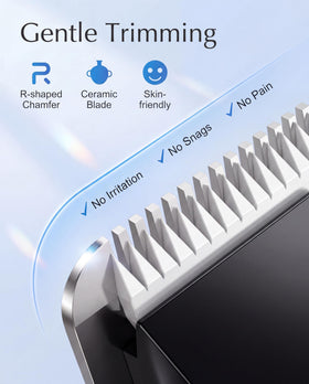 RAXMETRY attachment set closeup with combs and heads, versatile grooming options