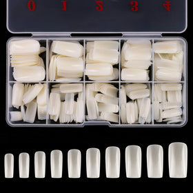 RayanWay front packaging showing 500 natural nail tips and compact case for easy storage