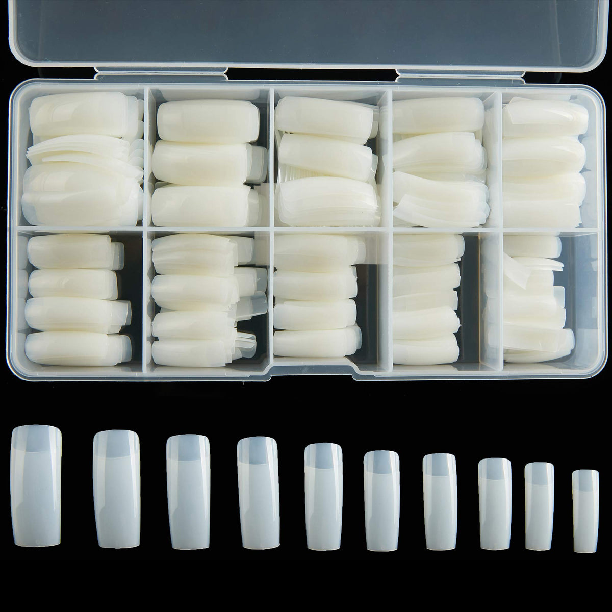 RayanWay front packaging showing 500 natural tips and numbered case for organized storage