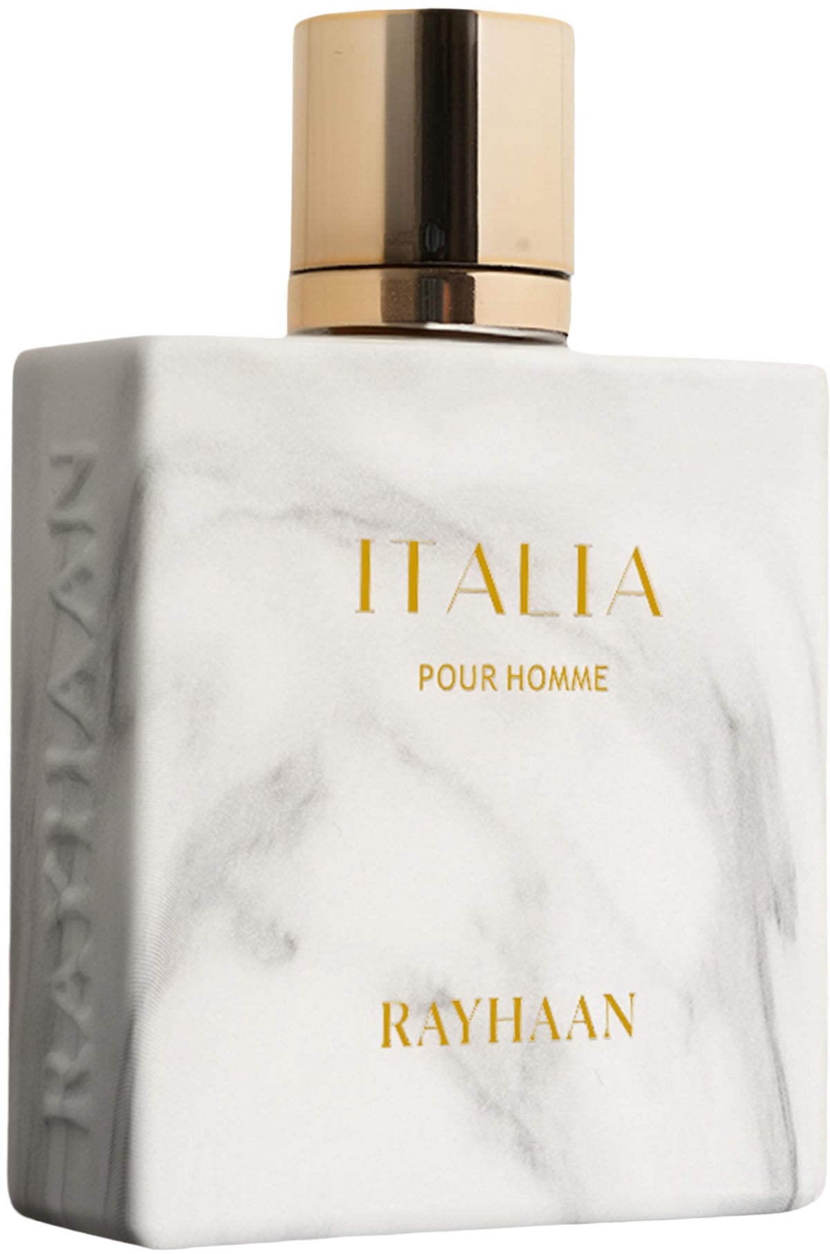 Rayhaan Italia front bottle shot showing elegant packaging and clear brand presence