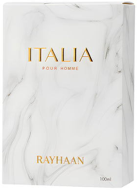 Rayhaan Italia applied on wrist in lifestyle scene showing refined scent confidence