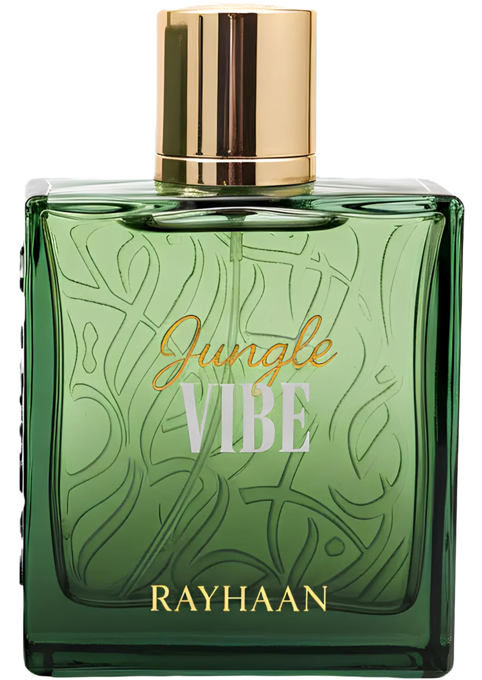 Rayhaan Jungle Vibe front bottle in deep green showcasing bold packaging and freshness