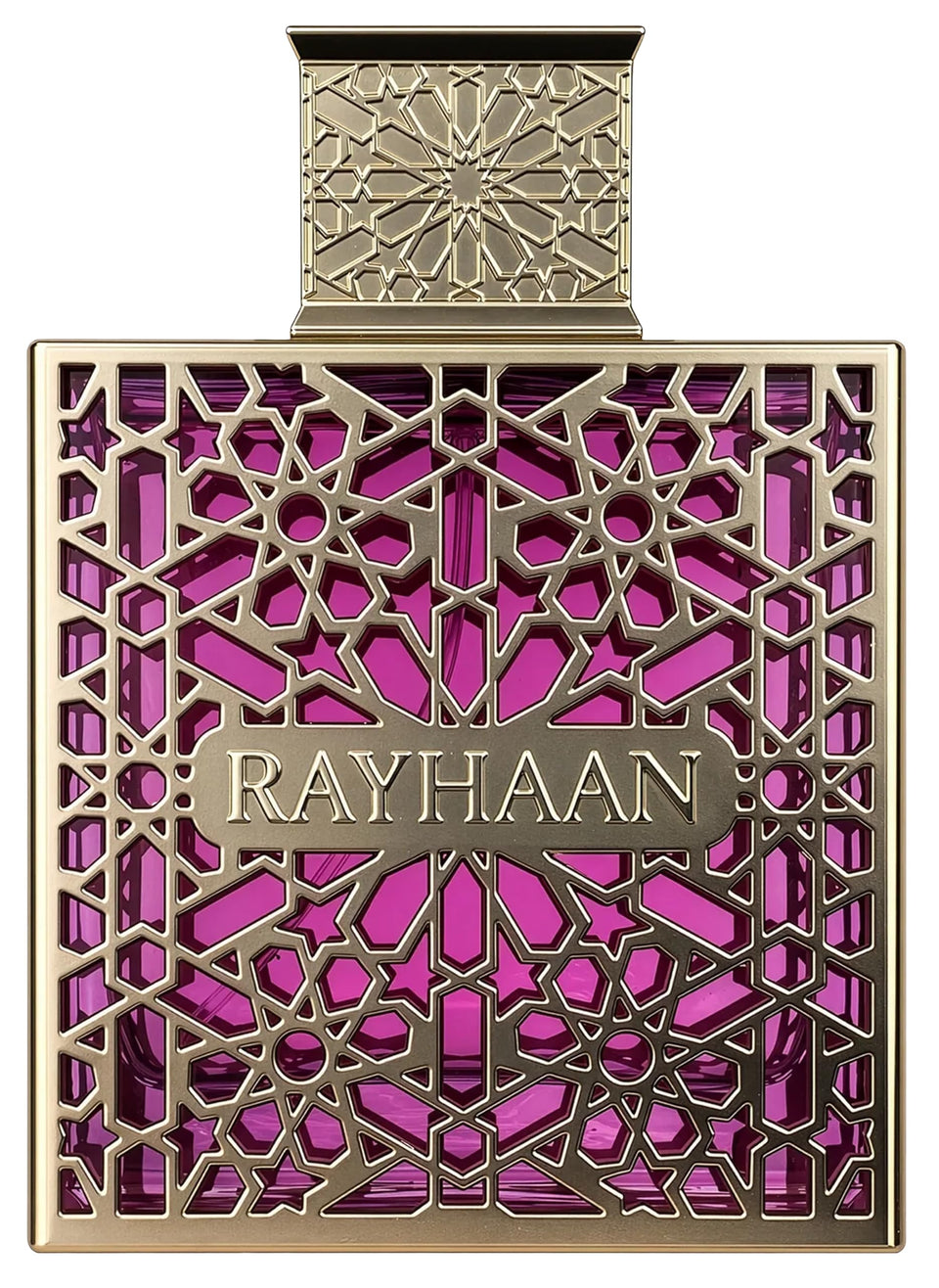 Rayhaan Kiss bottle front view showing elegant packaging and clear branding for confident wear