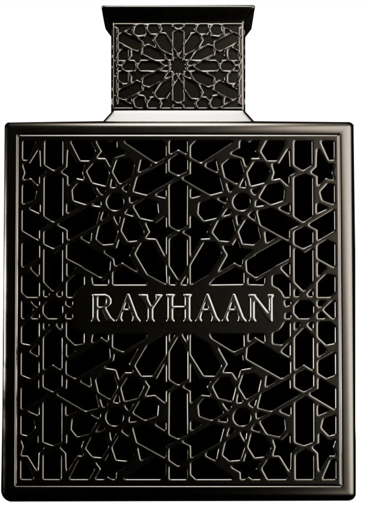 Rayhaan bottle front view showing packaging and elegant design for confident presentation