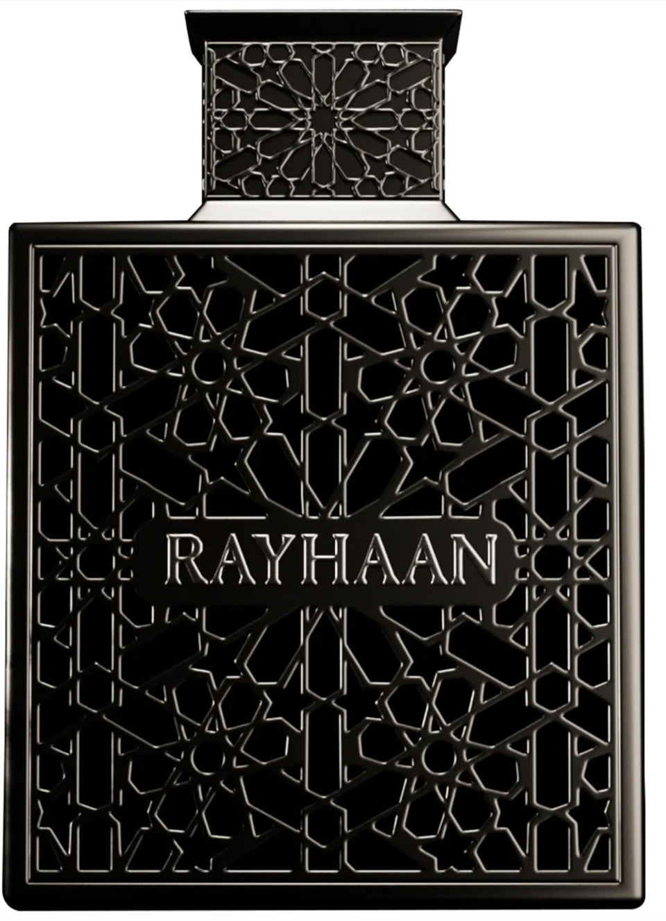 Rayhaan bottle front view showing packaging and elegant design for confident presentation